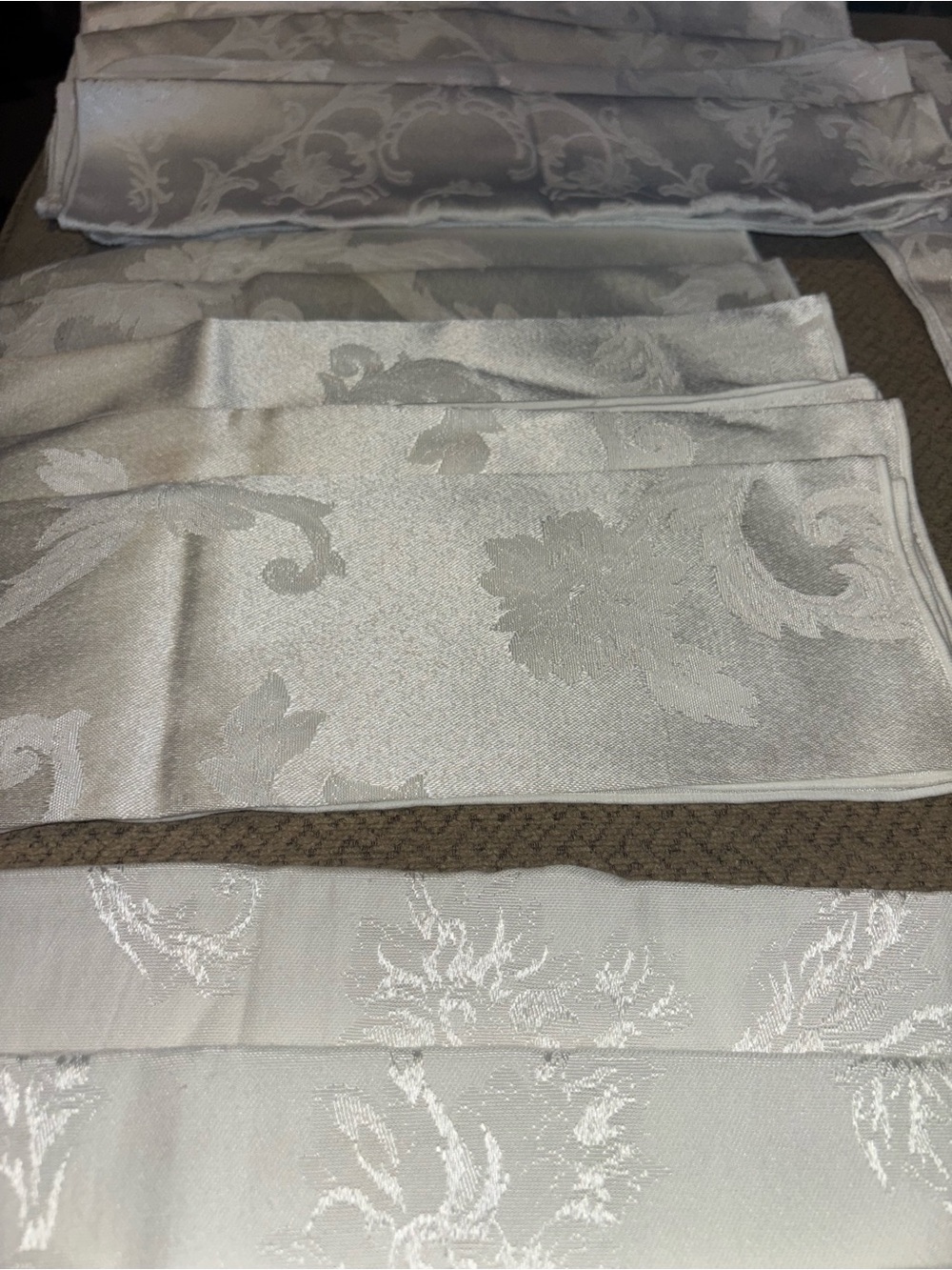 Elegant White Damask Table linen/napkin mashup vintage